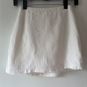 Abercrombie & Fitch White Linen Blend Mini Skirt